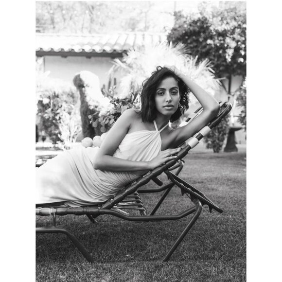 MAC DUGGAL Halter Neck Rouched Side Front Slit Gown in Marigold Size Medium - Picture 11 of 13